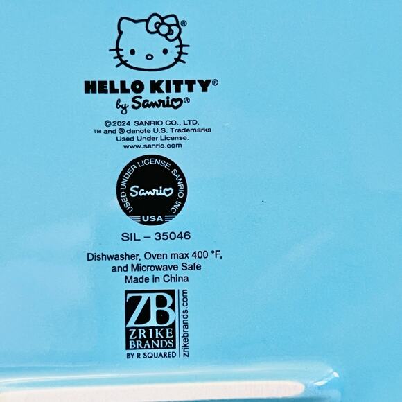 Hello Kitty Rectangular Baking Pan 12x8" Christmas Snow Globe Ceramic Casserole - Picture 3 of 8